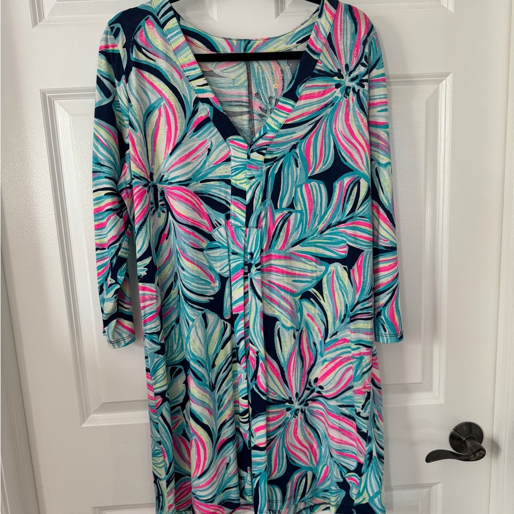 Lilly Pulitzer Amina Dress High Tide Dancing Lady XL - Picture 2 of 6